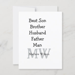 Cartão Postal Melhor homem filho marido pai aspas adiciona texto