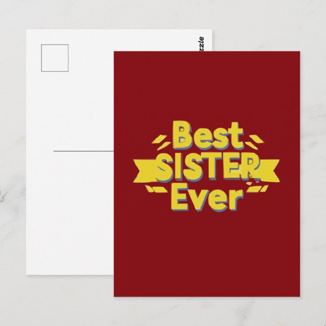Cartão Postal Melhor Irmã do Mundo (Frente/Verso)