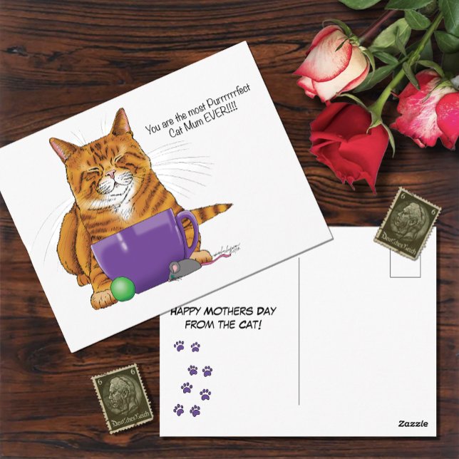 Cartão Postal Melhor Mãe De Gato De Sempre! (Criador carregado)