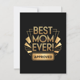 Cartão Postal Melhor Mãe do Mundo, Aprovado - Design de Texto Do