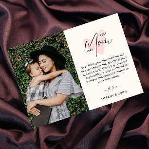 Cartão Postal Melhor Mãe do Mundo Coração Rosa Rótulo Mensagem F