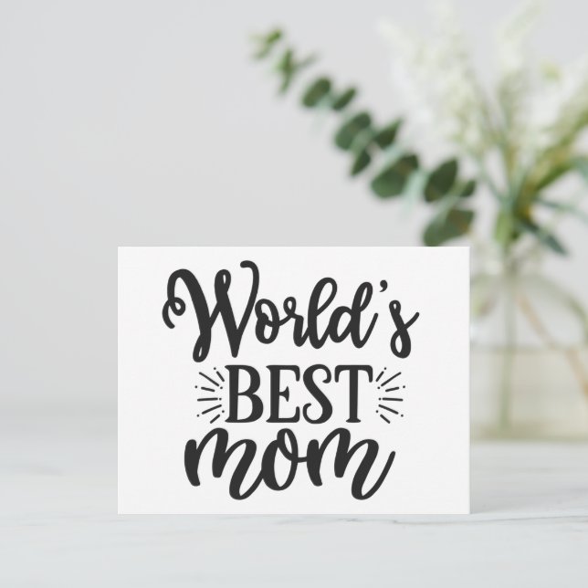 Cartão Postal Melhor mãe do mundo - Dia de as mães (Em pé/Frente)