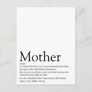Cartão Postal Melhor Mãe do Mundo, Mamãe, Definição de Mãe