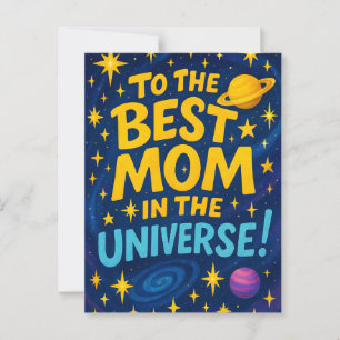 Cartão Postal Melhor mãe no Universo - Dia de as mães cósmico
