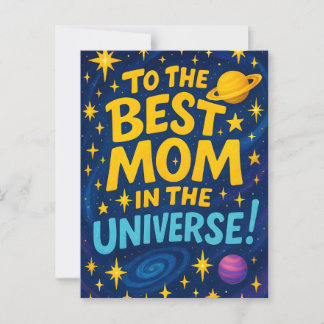 Cartão Postal Melhor mãe no Universo - Dia de as mães cósmico