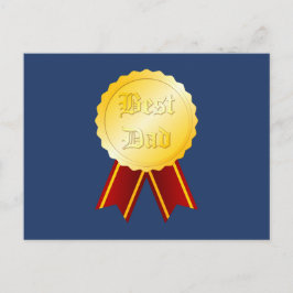 Cartão Postal Melhor Medalha de Fita para Dia dos Pais