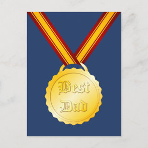 Cartão Postal Melhor Medalha do Pai Dia dos Pais
