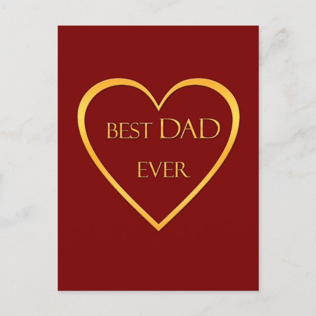 Cartão Postal Melhor pai do mundo dourado  (Frente)