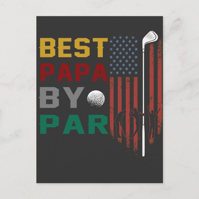 Cartão Postal melhor papa de par golf T-Shirt (Frente)