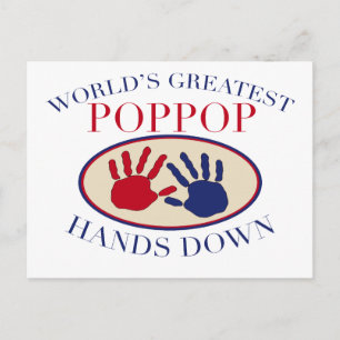 Cartão Postal Melhor Pop-Pop Mãos Para Baixo