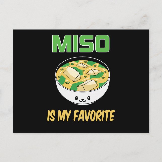 Cartão Postal Melhor Presente de Lover da Sopa Miso | Miso é o m (Frente)