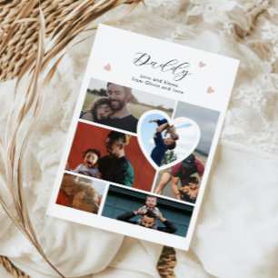 Cartão Postal Melhor Presente para Papai 6 Colagem de Fotos de A