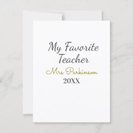 Cartão Postal Melhor professor já acrescentou nome data ano ano