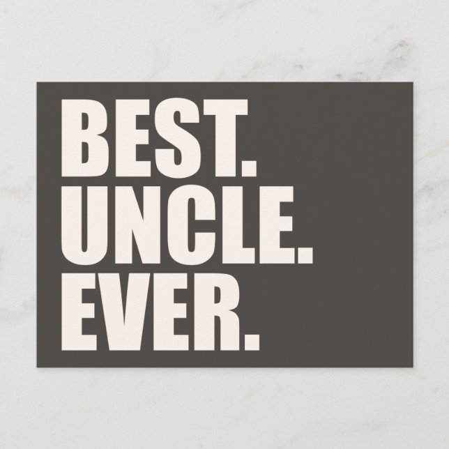 Cartão Postal Melhor. Tio. Nunca. (Frente)