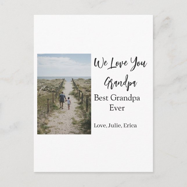 Cartão Postal melhor vovô de todos os avós com fotos clássicas (Frente)