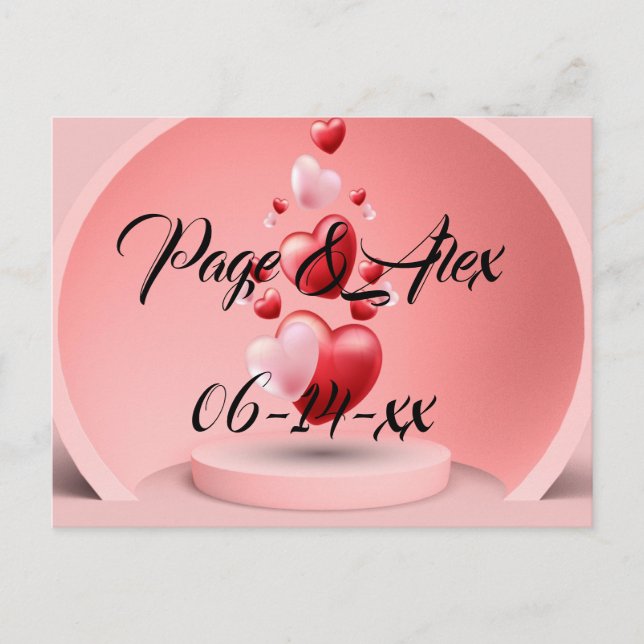 Cartão Postal Melhores desejos para recém-casados Destino de Cas (Frente)