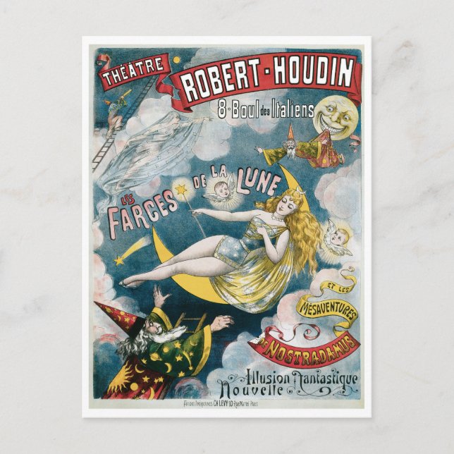 Cartão Postal Melies ~ Maggie Francesa Vintage Magic Act (Frente)