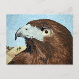 Cartão Postal Melinística de cauda vermelha- têxtil