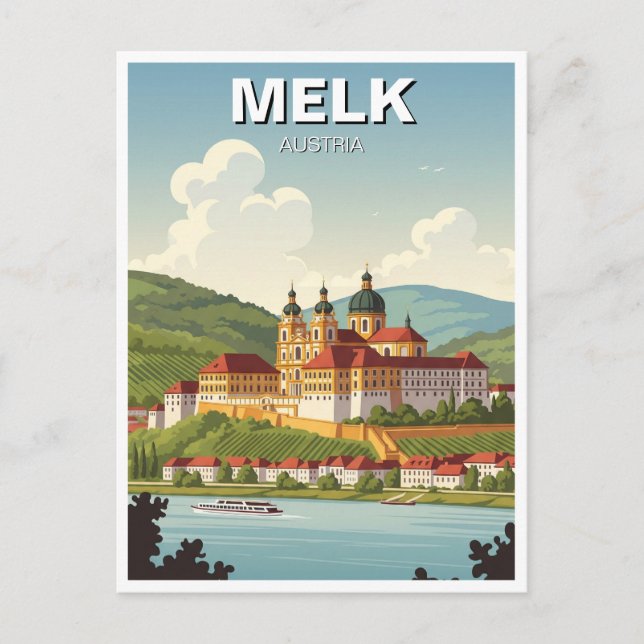 Cartão Postal Melk Abbey Austria Viagem (Frente)