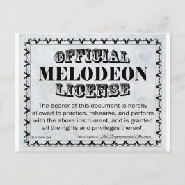 Cartão Postal Melodeon License