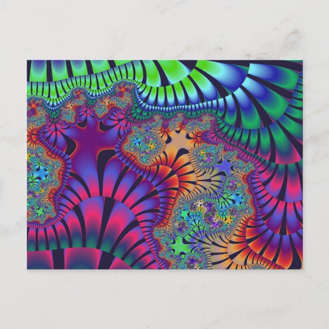 Cartão Postal Melt verde e roxo (Frente)