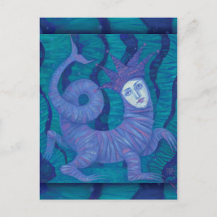 Cartão Postal Melusine, Melusina, fantasia, surreal, aguardente