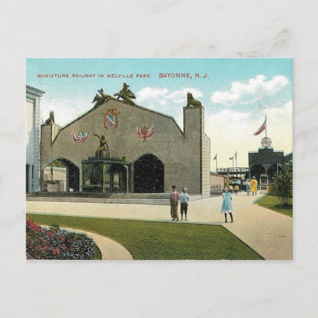 Cartão Postal Melville Amusement Park, Bayonne NJ Vintage (Frente)