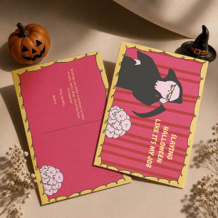Cartão Postal Meme de Halloween da Morte Fofa
