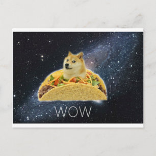Cartão Postal meme do taco espacial doge