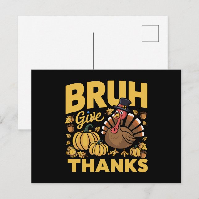 Cartão Postal Meme engraçado de Ação de Graças peru agradecido B (Frente/Verso)