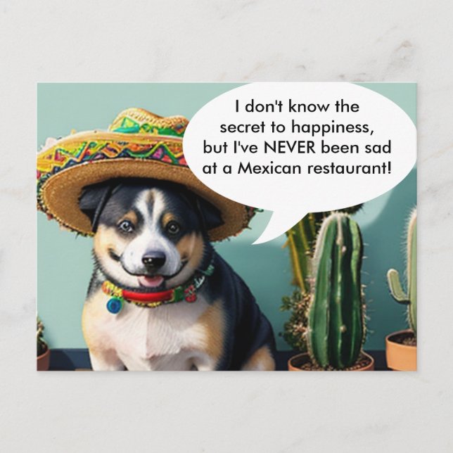 Cartão Postal meme sombrero perro (Frente)