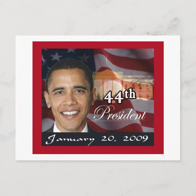 Cartão Postal Memorabilia do 44º Presidente (Frente)