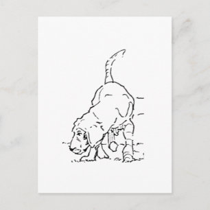 Cartão Postal Memória de Amante de Cachorro, Ilustração de Beagl