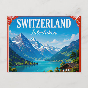 Cartão Postal 🏔️ Memória de Férias Alpinas em Interlaken Suíça