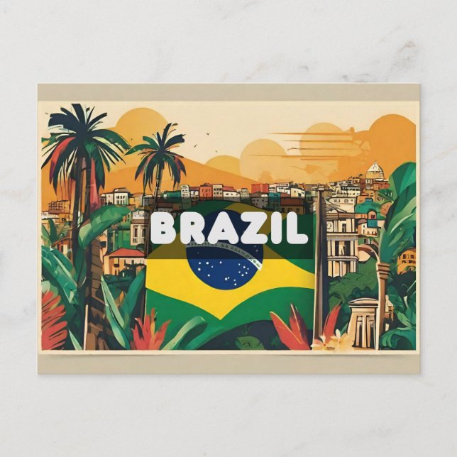 Cartão Postal Memória de Férias do Brasil Viagem (Frente)