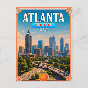 Cartão Postal 🌟 Memória de Férias em Atlanta Geórgia