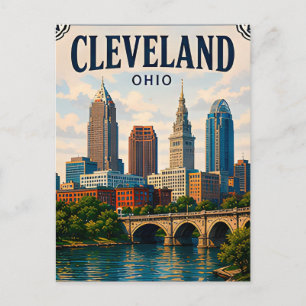 Cartão Postal 🌆 Memória de Férias em Cleveland Ohio Visita ao C