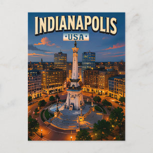 Cartão Postal 🏁 Memória de Férias em Indianapolis Indiana