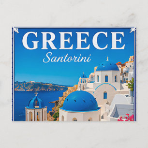 Cartão Postal 💙 Memória de Férias em Santorini Grécia