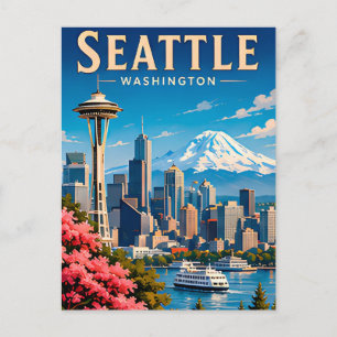 Cartão Postal ☕ Memória de Férias em Seattle Washington