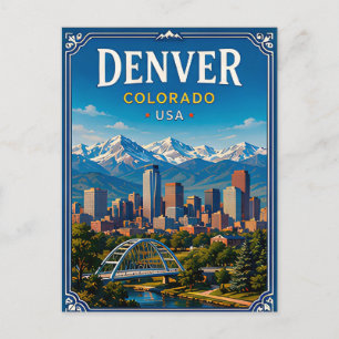 Cartão Postal 🏔️ Memória de Férias na Montanha de Denver Colora
