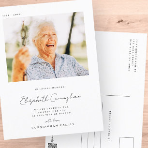 Cartão Postal Memorial Amorosa Memória Elegante Simples Moderno 