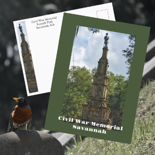 Cartão Postal Memorial da Guerra Civil Forsyth Park Savannah GA