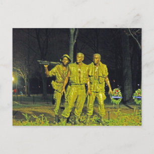 Cartão Postal Memorial da Guerra do Vietnã na Noite de Washingto