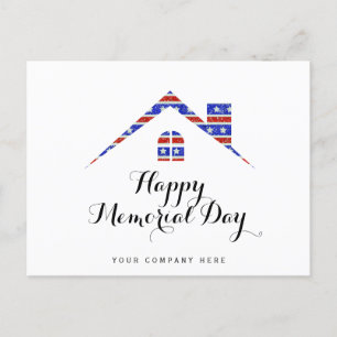 Cartão Postal Memorial Day Real Estate House Bandeira Americana