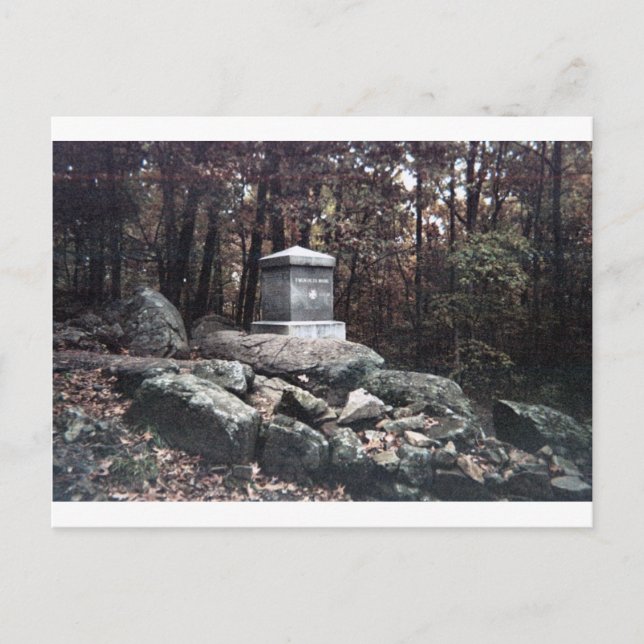 Cartão Postal Memorial do 20 Maine em Little Round Top Gettysbur (Frente)