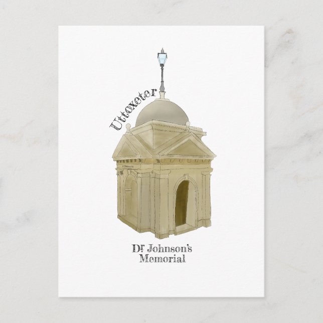 Cartão Postal Memorial Dr Johnson de Uttoxeter (Frente)