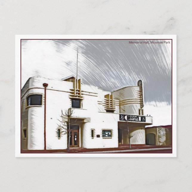 Cartão Postal Memorial Hall, Mosman Park (Frente)