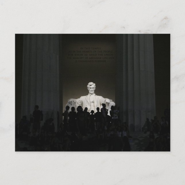 Cartão Postal Memorial Lincoln no Cartão-postal Noturno (Frente)