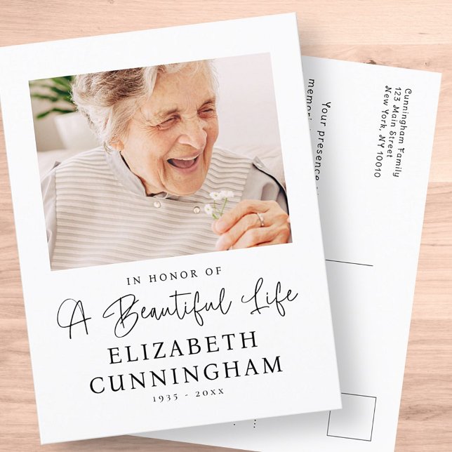 Cartão Postal Memorial Linda Vida Foto Chic Moderna Elegante (Criador carregado)